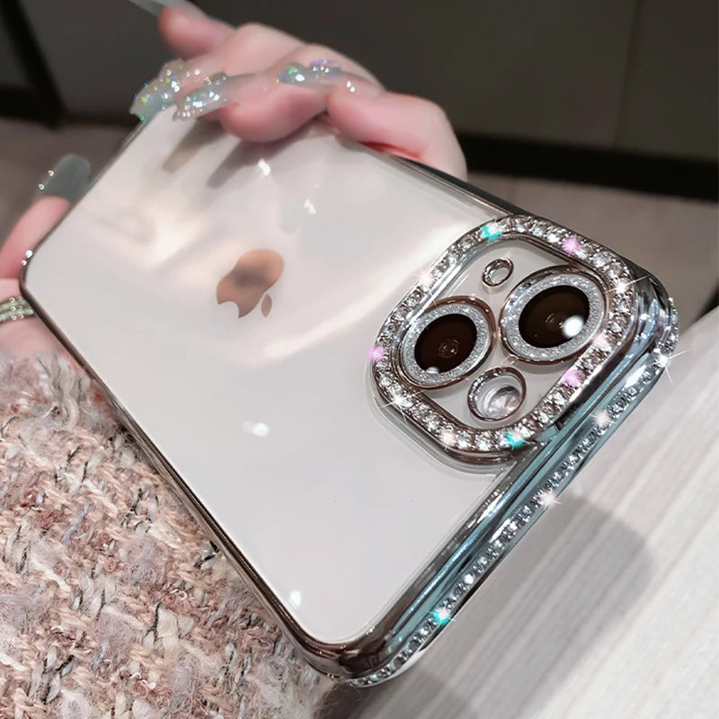 Capa Luxuosa com Revestimento de Glitter Brilhante para Iphone