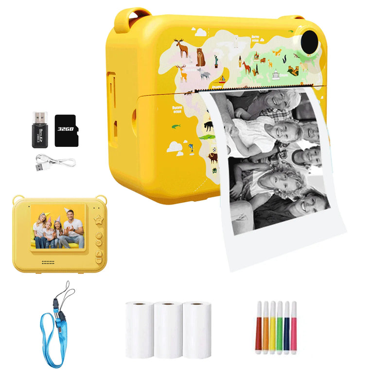 Mini Câmera com Impressão Instantânea para Crianças