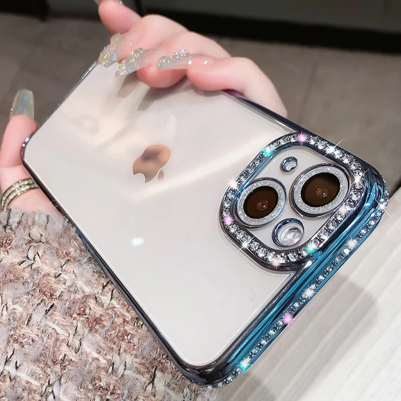 Capa Luxuosa com Revestimento de Glitter Brilhante para Iphone
